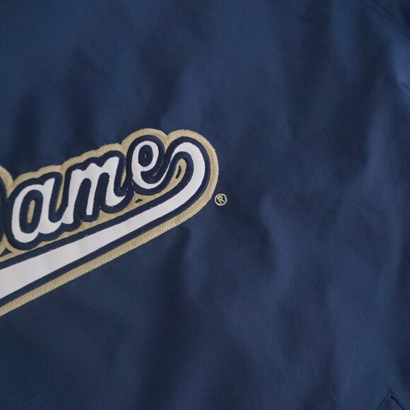 VTG '90S Notre Dame U Steve & Berry's Navy Gold Nylon Windbreaker Jacket XL - Picture 7 of 10